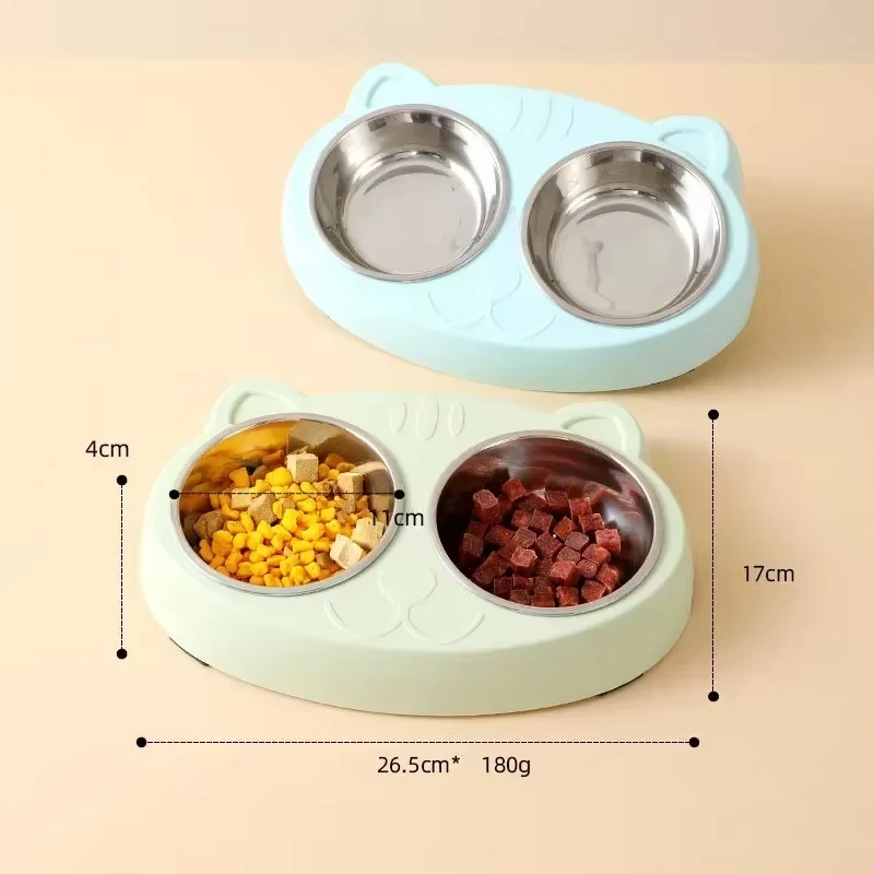 Macaron-cuenco doble para mascotas, bandeja de plástico para comida para perros y gatitos, alimentador, suministros para mascotas, accesorios - imagen 2