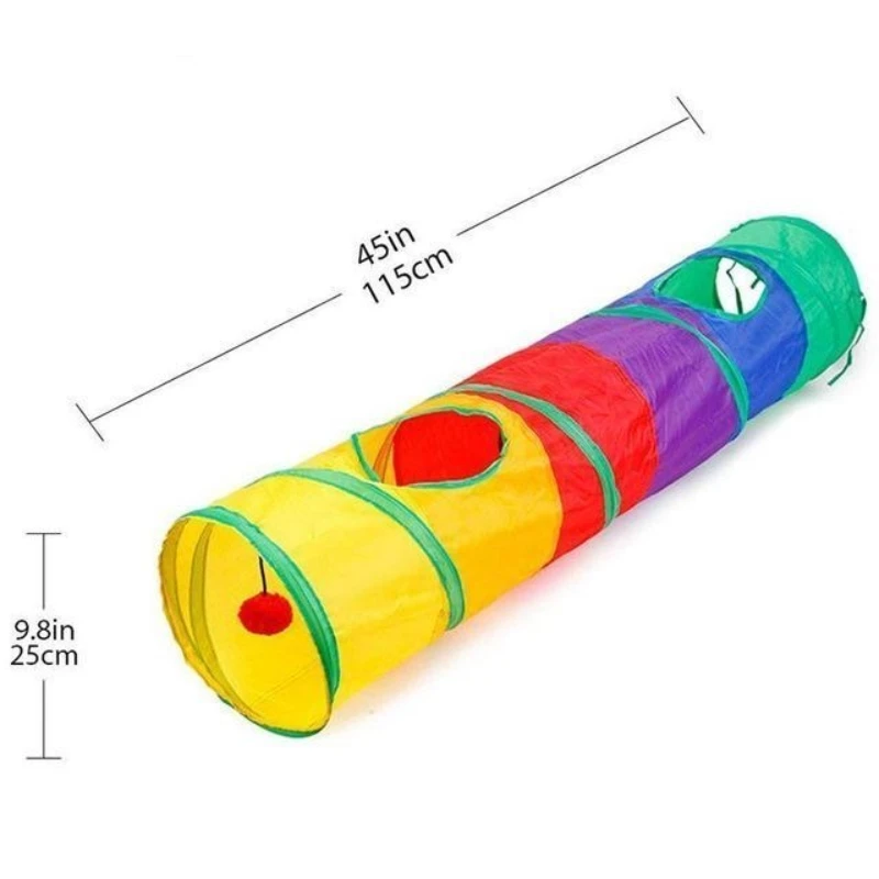 VZZ-túnel plegable para gatos, tubo para mascotas, juguete de juego para interiores y exteriores, juguetes para cachorros, rompecabezas, ejercicio, entrenamiento oculto - imagen 5
