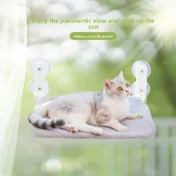 Hamaca plegable para gato con doble ventosa y ventana