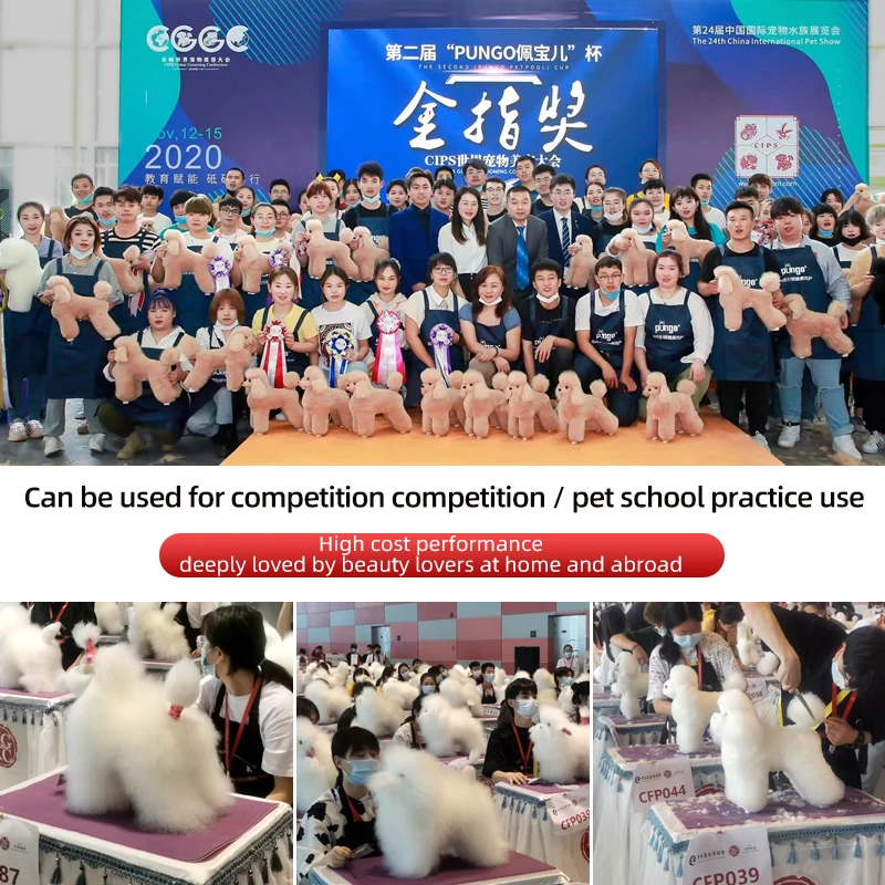 Peluquería para mascotas, modelo de perro falso, nuevo modelo tres en uno, cabeza con forma de caniche, práctica de pelo falso, modelo de perro para el cuidado - imagen 3