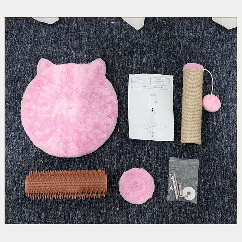 Poste rascador para gatos con cuerda de Sisal, cepillo masajeador de aseo, columna rascadora interactiva para garras de gato, interior - imagen 4