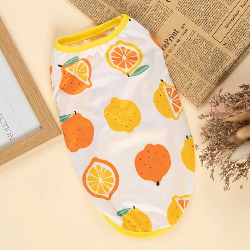 Chaleco de malla transpirable para perros pequeños, ropa elástica con estampado de dibujos animados, Color caramelo, para primavera y verano, venta al por mayor - imagen 4