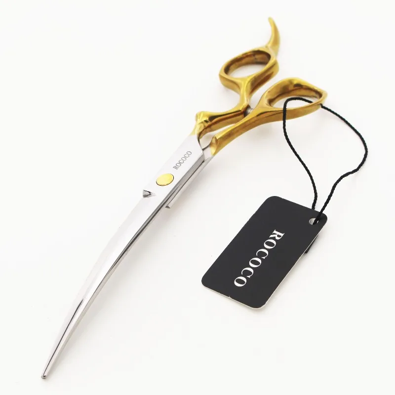 Juego de tijeras curvadas doradas para mascotas, herramientas especiales de Metal para el cuidado de perros, suministros de limpieza para mascotas, productos de peinado de belleza, accesorios - imagen 5