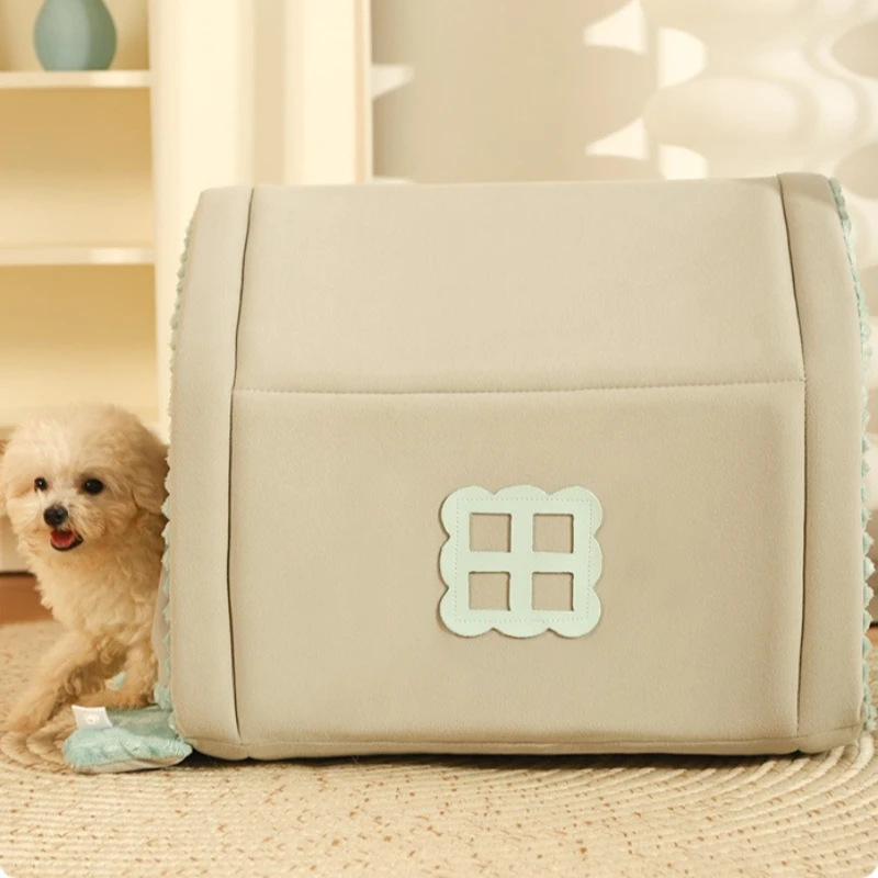 Casa Cálida Cerrada para Perros Pequeños y Gatos – Cueva de Invierno - imagen 5