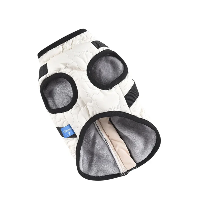 Abrigo trasero en el pecho con cabeza de oso de peluche de tracción para mascotas, abrigo de algodón cálido y a prueba de viento para perros pequeños y medianos para otoño e invierno - imagen 5