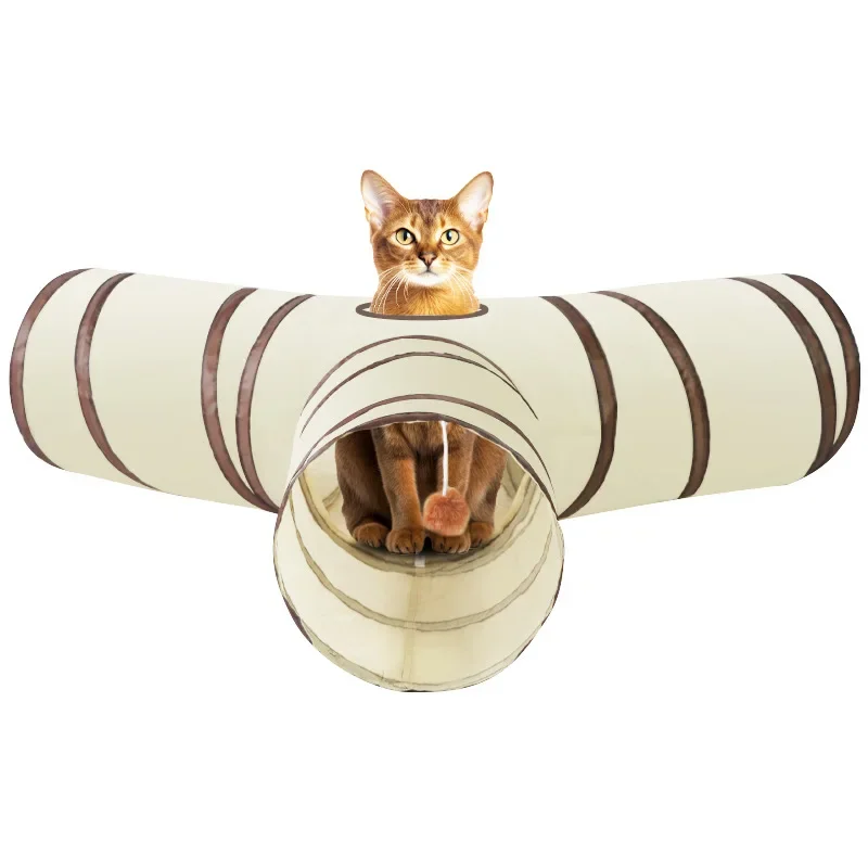 Túnel para gatos de formas largas T/Y, túnel de juego para gatos, plegable, divertido, interactivo, juguetes para jugar en interiores, juegos, cubos para gatitos, suministros para mascotas