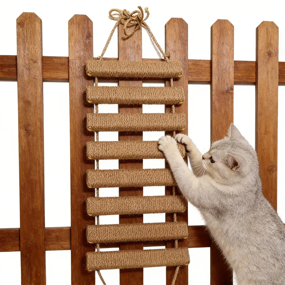 Escalones de pared con sisal para gatos – Rascador Colgante - imagen 3