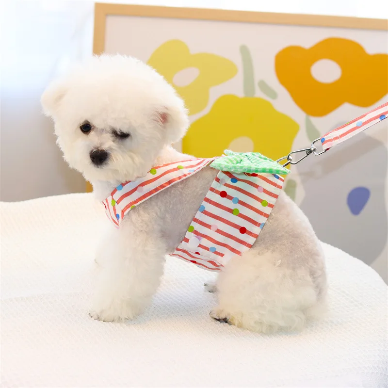 Arnés con pajarita para perro, ropa bonita para cachorro, perros pequeños y medianos, vestido para mascotas, Chihuahua, Teddy - imagen 5