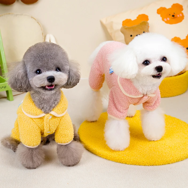 Monos cálidos de invierno para perros, ropa suave de felpa para mascotas para perros pequeños y medianos, ropa cómoda para perros, trajes para Chihuahua y Yorkies - imagen 3