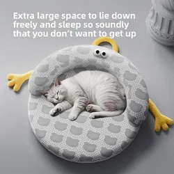Nido para gatos de seda helada de verano, nido para mascotas extraíble y lavable, almohadilla de hielo gruesa Universal para mascotas, perrera Doudou, suministros para gatos