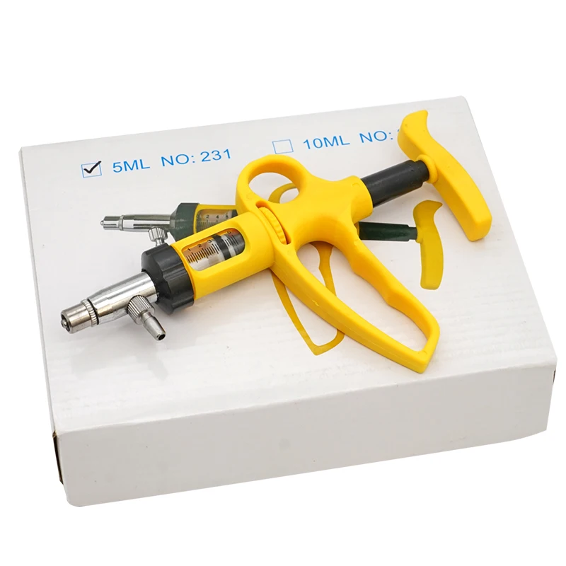 Jeringa automática continua ajustable para animales, inyector de vacuna duradero, herramienta veterinaria, 5ml, 10ml - imagen 5