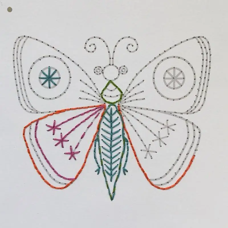 Diseños de bordado Diseños de papel de práctica de bordado Tarjetas de práctica de costura Juego de 9 con instrucciones fáciles de instalar para adultos - imagen 3