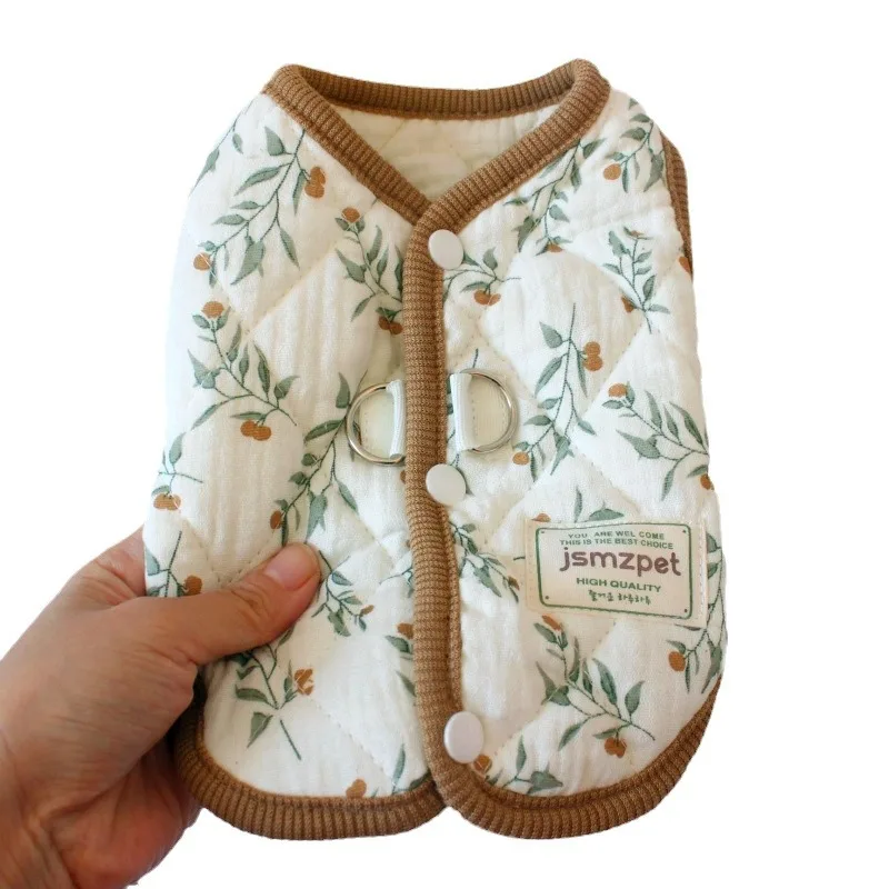 Lindo invierno cálido conejo ropa para perros chaleco lindo conejo impreso abrigo ropa oso de peluche ropa para perros con chaqueta de terciopelo