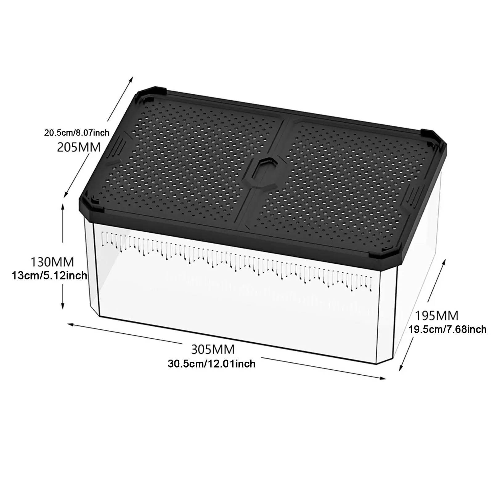 Reptile Feeding Box Aquarium Fish Breeding Box with Vents Reptile Container Display Box Clear Breeding Box for Gecko Scorpion
