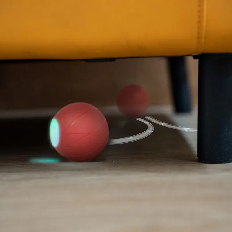 LMZOE-Bola inteligente para perros, juguete electrónico interactivo con carga USB, Led intermitente, salto rodante automático - imagen 4