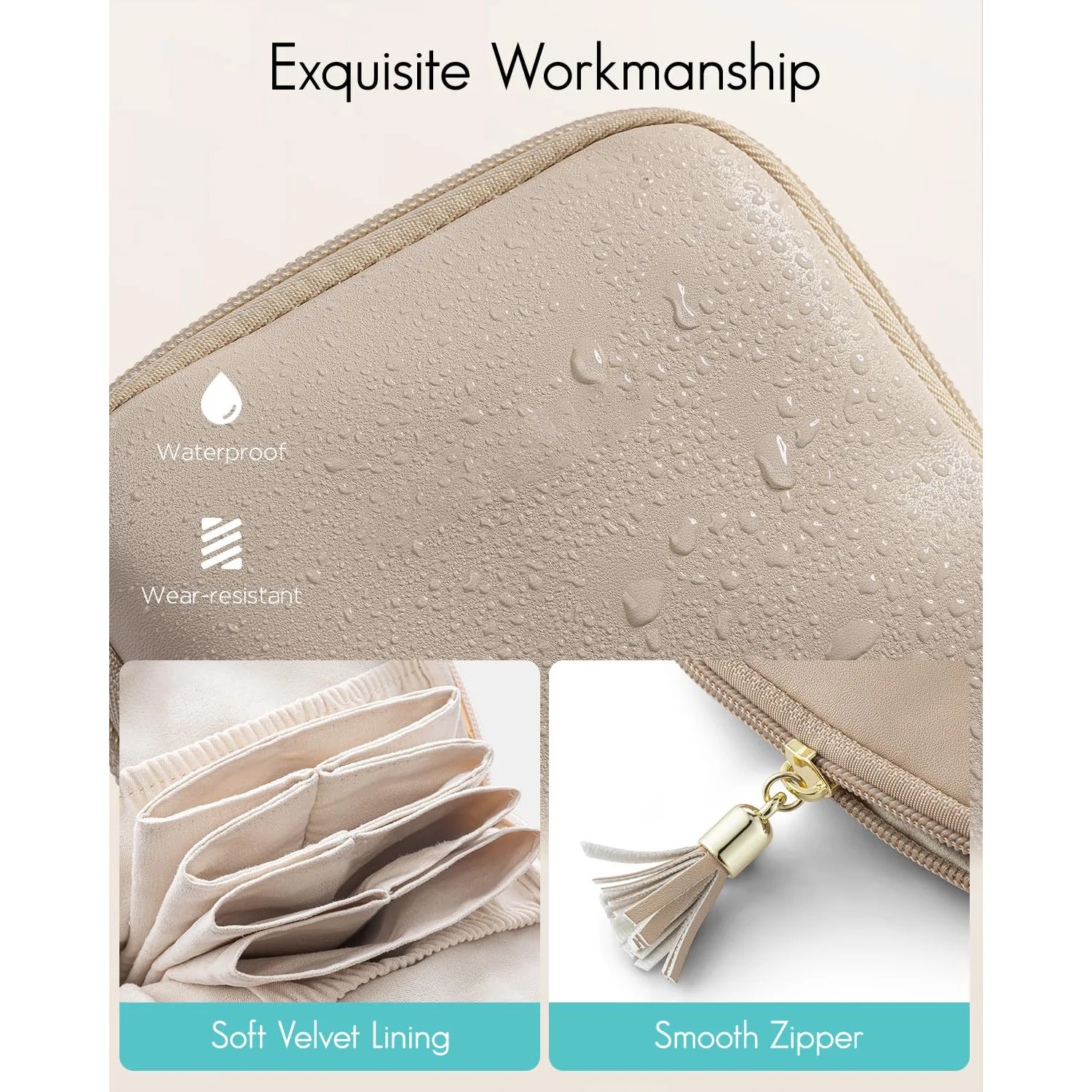 Bolsa de embalaje de joyería con borlas, anillos de cuero PU, collar, Mini bolsa de cosméticos, organizador de gran capacidad, estuche de almacenamiento de joyería de viaje - imagen 4