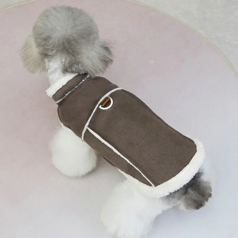 Ropa acolchada a la moda para perros, chaqueta cálida de invierno para perros, chaqueta clásica sólida para cachorros, abrigo bonito y suave para gatos, chaleco para mascotas - imagen 4