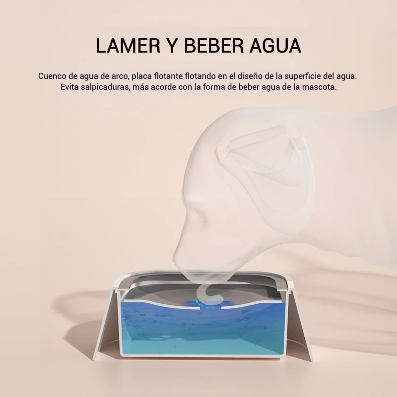 Cuenco de agua para perros, sin derrames, cuenco de agua para mascotas, sin goteo, alimentador de agua lento con disco flotante, arco antichoque, arco para lamer - imagen 4