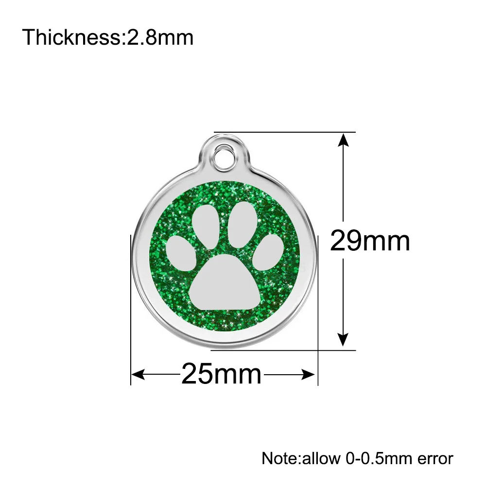 Venta al por mayor, 20 piezas, etiqueta de identificación de perro, etiquetas de pata, Collar de gato personalizado, colgante grabado, Collar de mascota, cadena, dije, etiqueta en blanco para nombre - imagen 3