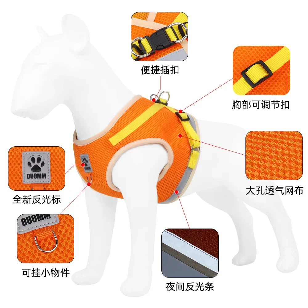 Nuevo tipo chaleco con correa para el pecho para perros, correa transpirable para el pecho para perros y gatos, correa reflectante para mascotas, productos para mascotas - imagen 4