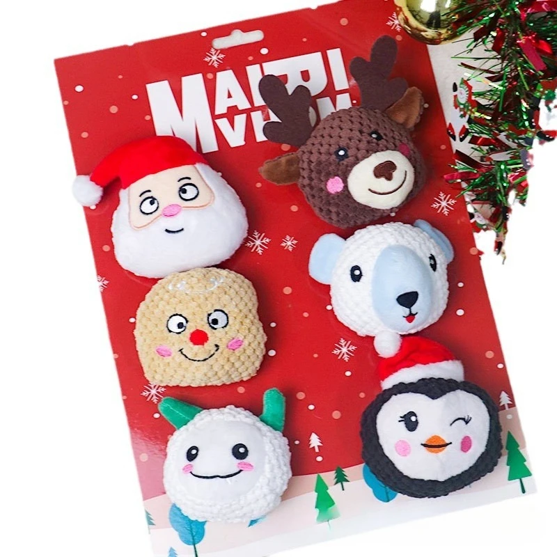 Regalo de Navidad para mascotas, bonita bola peluda, fabricación de sonido, juguete de peluche resistente a mordeduras para mascotas, suministros para cachorros, accesorios para perros pequeños - imagen 5