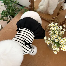 Jersey a rayas blanco y negro para perros pequeños