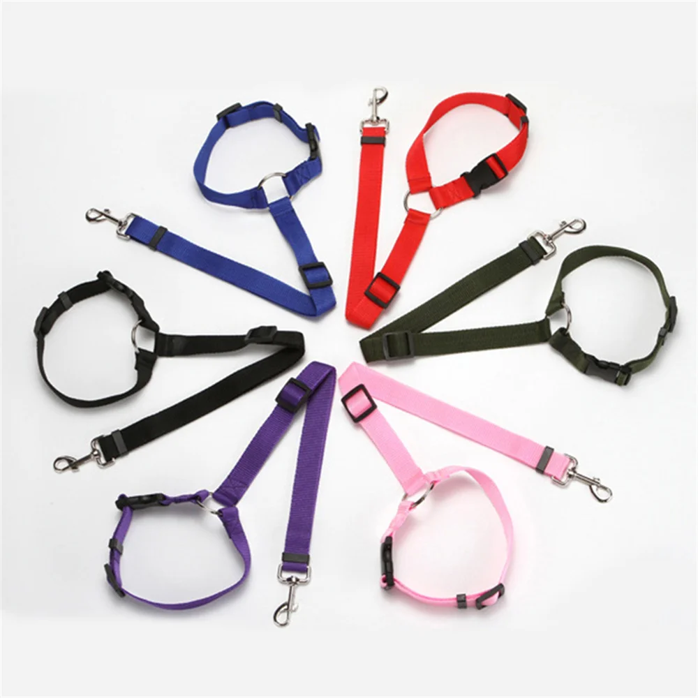 Cinturones de seguridad de coche adecuados para perros cuerda de seguridad de nailon ajustable para mascotas accesorios de viaje para coche - imagen 3
