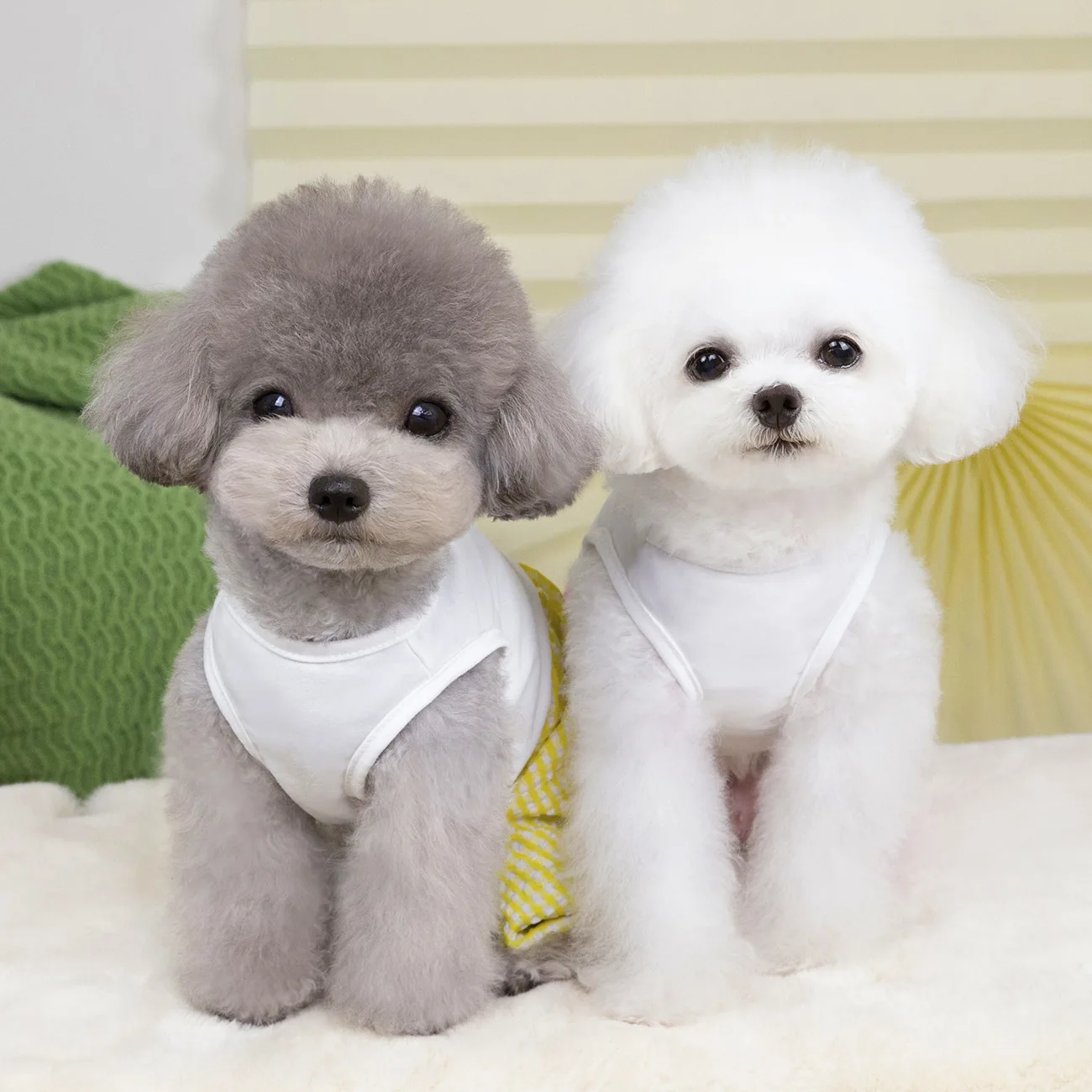 Pet Primavera Verano mono de retazos a cuadros ropa de dormir de casa de cuatro patas Teddy perro pequeño mascota verano pantalones de cuatro patas - imagen 2