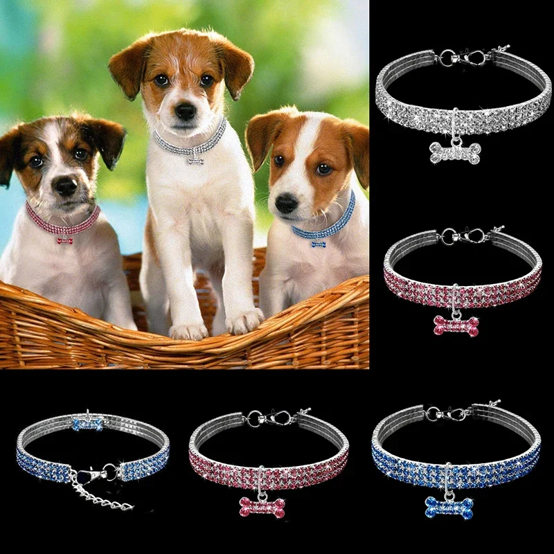 Collares exquisitos para perros pequeños, collares para perros y niñas con diamantes de boda, collar para mascotas con diamantes de imitación de cristal para perros Yorkshire Terrier 05E - imagen 5