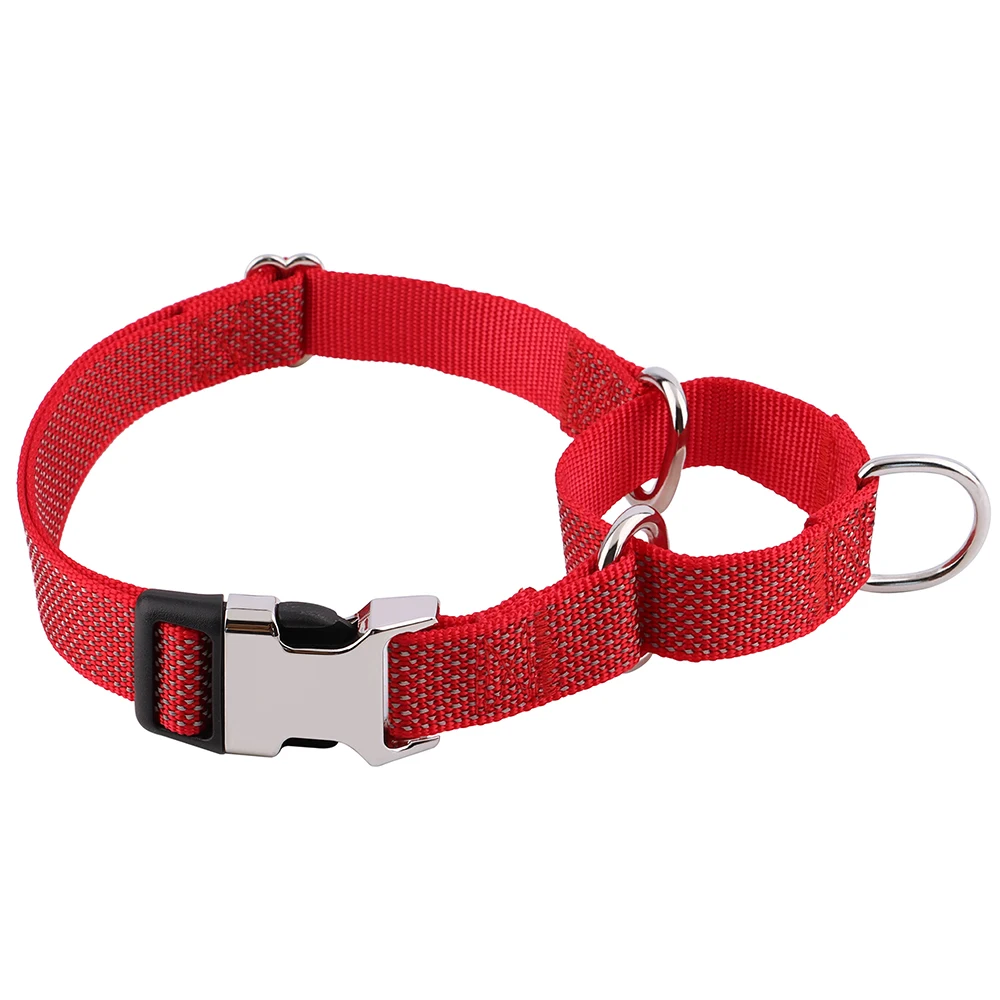 Collar de nailon reflectante para perros con asa, collares ajustables para perros, Collar para caminar para entrenamiento de mascotas, para perros pequeños, medianos y grandes, Pug - imagen 2