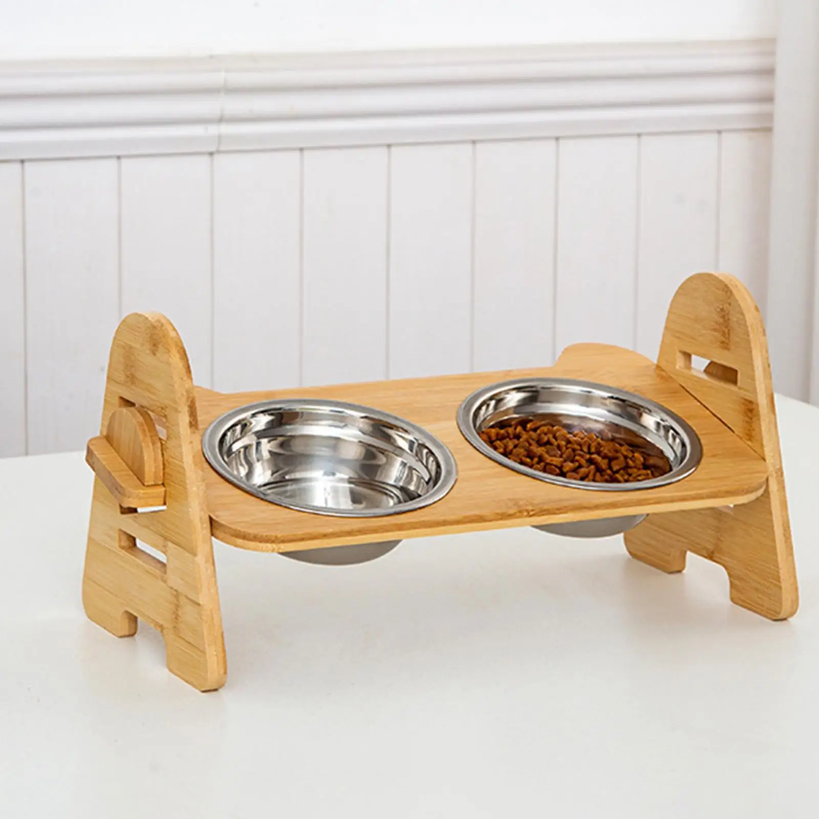 Elevated Tilted Cat Bowl Bowl with Stand Pet Supplies Feeding Station Adjustable Pet Food Water Dish for Drinking