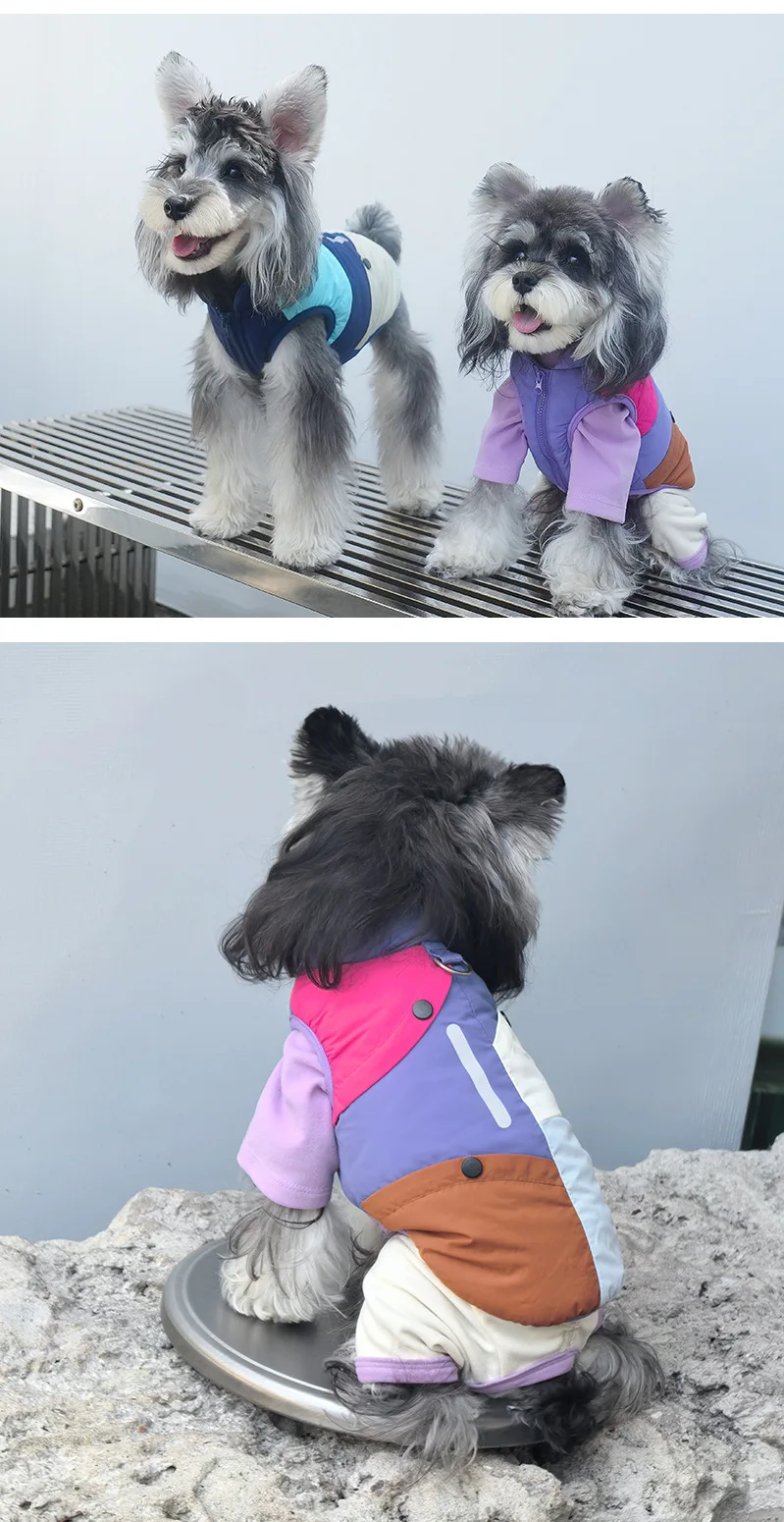 Chaqueta cálida para perros pequeños, ropa de abrigo para otoño e invierno, chaleco grueso a prueba de viento con orificio para correa, abrigo suave para perros para clima frío - imagen 5