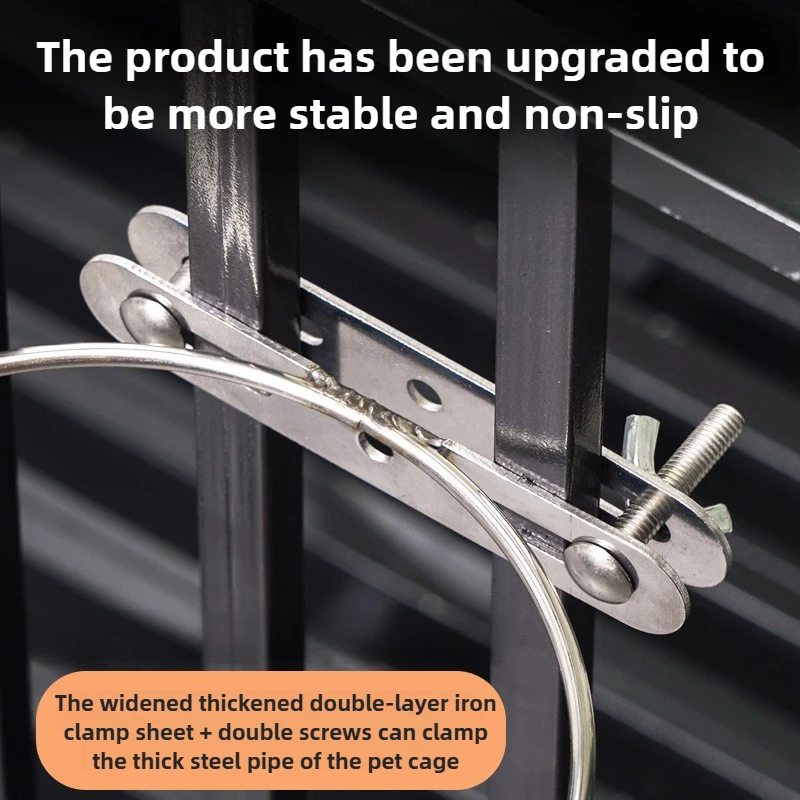 Cuenco de acero inoxidable para mascotas, alimentador lento, soporte de doble tornillo, cuenco para perros, colgante de comida, cuencos fijos portátiles para perros y gatos, suministros de agua para mascotas - imagen 3