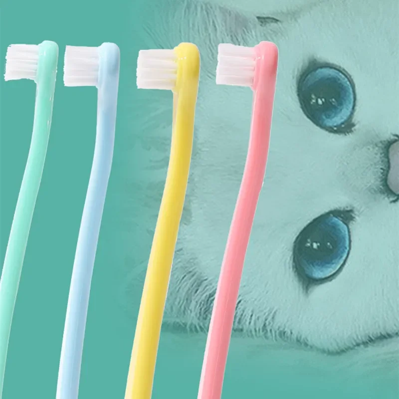 Cepillo de dientes para gatos, limpieza de dientes para perros, cuidado de mascotas, cepillos de dientes para gatos, cepillo de dientes de pelo suave para gatos, Herramientas de limpieza bucal, productos para mascotas - imagen 3