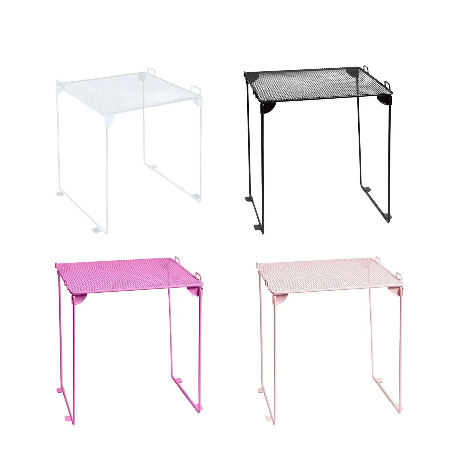 Estante organizador de malla plegable para gimnasio y trabajo, ahorro de espacio, apilable, resistente, versátil, soporte de organización debajo del gabinete - imagen 3