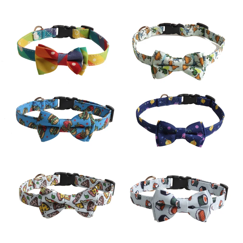 Collar de mascotas Bowknot para perros pequeños, medianos y grandes, pajarita, ruptura ajustable, Bulldog mascota, Pug, Corgi, collar