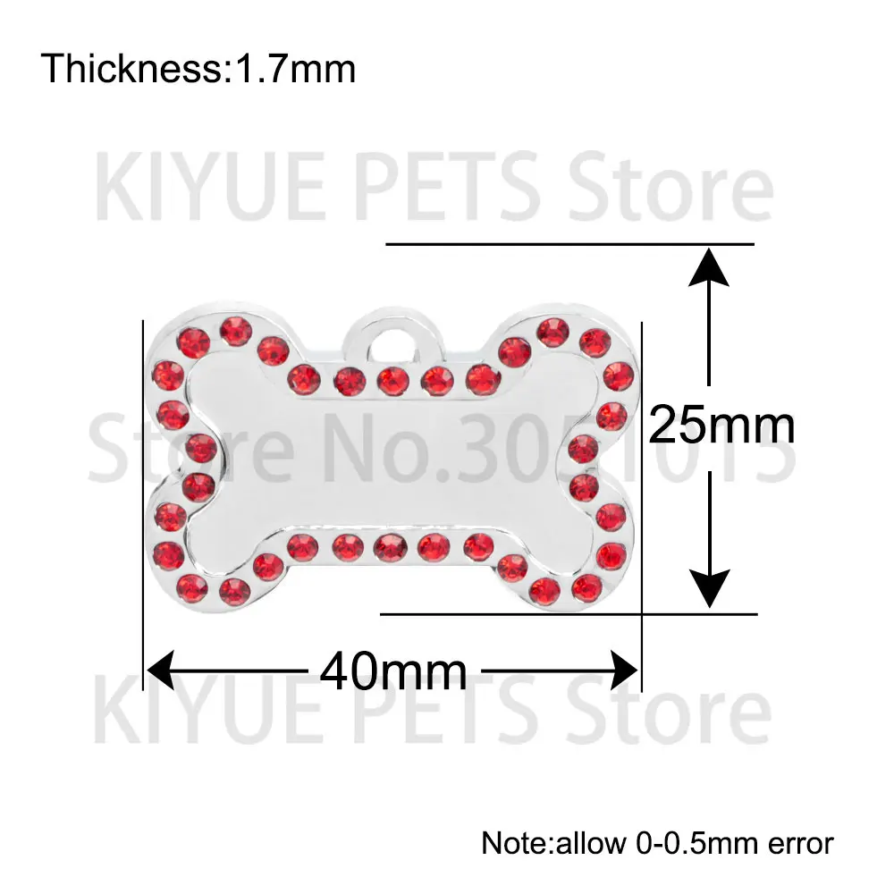 Placas de identificación para perros con forma de hueso, zinc chapado - imagen 3