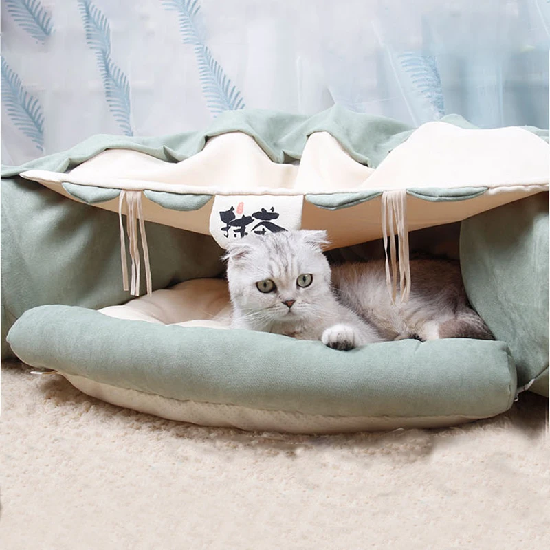 Cama de túnel para gatos, casa de tubo, nido interactivo para juego, juguetes ocultos, accesorios para mascotas - imagen 5