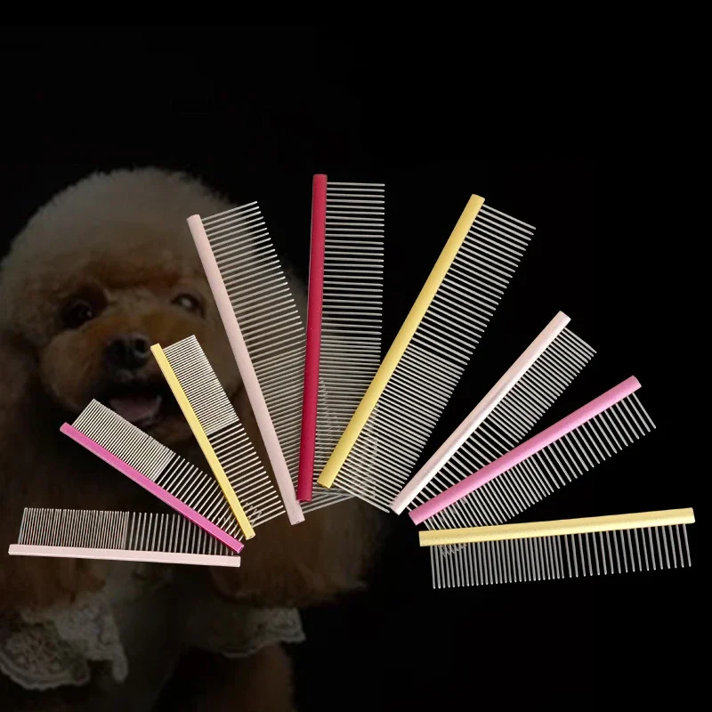 Peine de aluminio ligero para mascotas, pasadores de acero inoxidable, peine profesional para el cuidado de perros, cepillo recortador de pelo para limpieza de cachorros, accesorios para mascotas - imagen 3