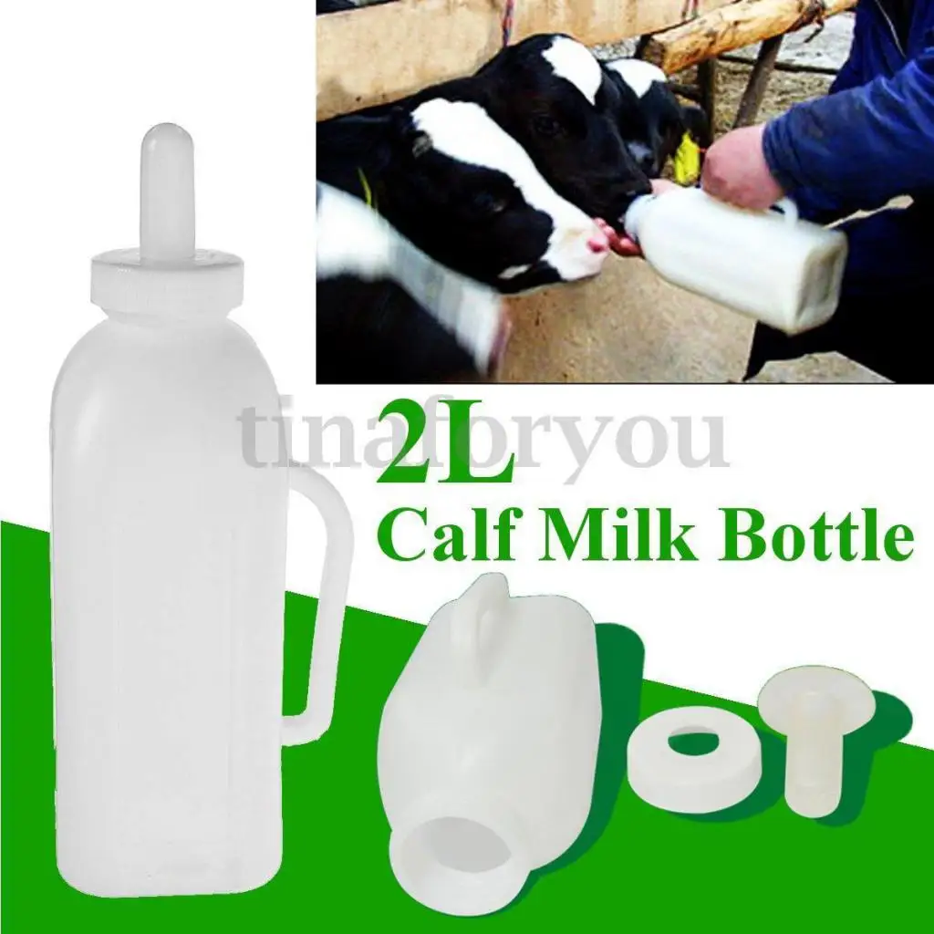 2L Calf Milk Bottle Rearing Teat Feeder with Nipple 