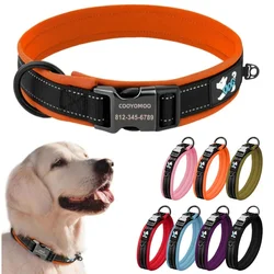 Collar identificativo para perro grabado reflectante y acolchado