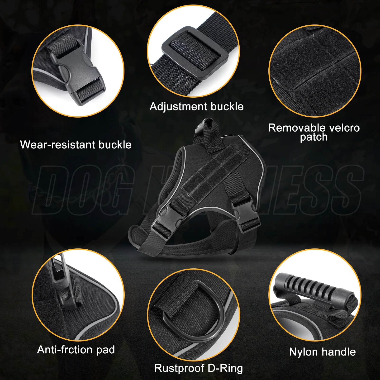 Tactical Military Vest Pet German Shepherd Golden Retriever Tactical Training Dog Accessories Dog Harness for Large Dogs - imagen 4