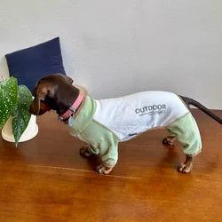 Abrigo lana verde para perro Dachshund – traje 4 patas