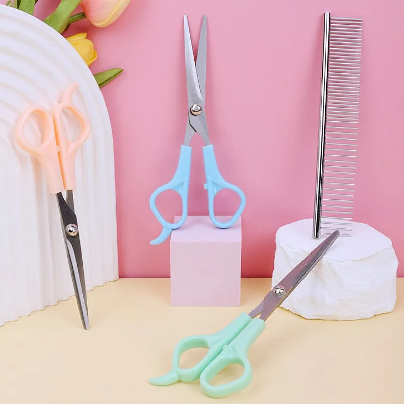 Juego de tijeras y peine para perros, cepillo para perros de acero inoxidable, removedor de pelo para mascotas, recortador de pelo para perros, peine para el cuidado de perros, tijeras, 2 uds., suministros para mascotas - imagen 4