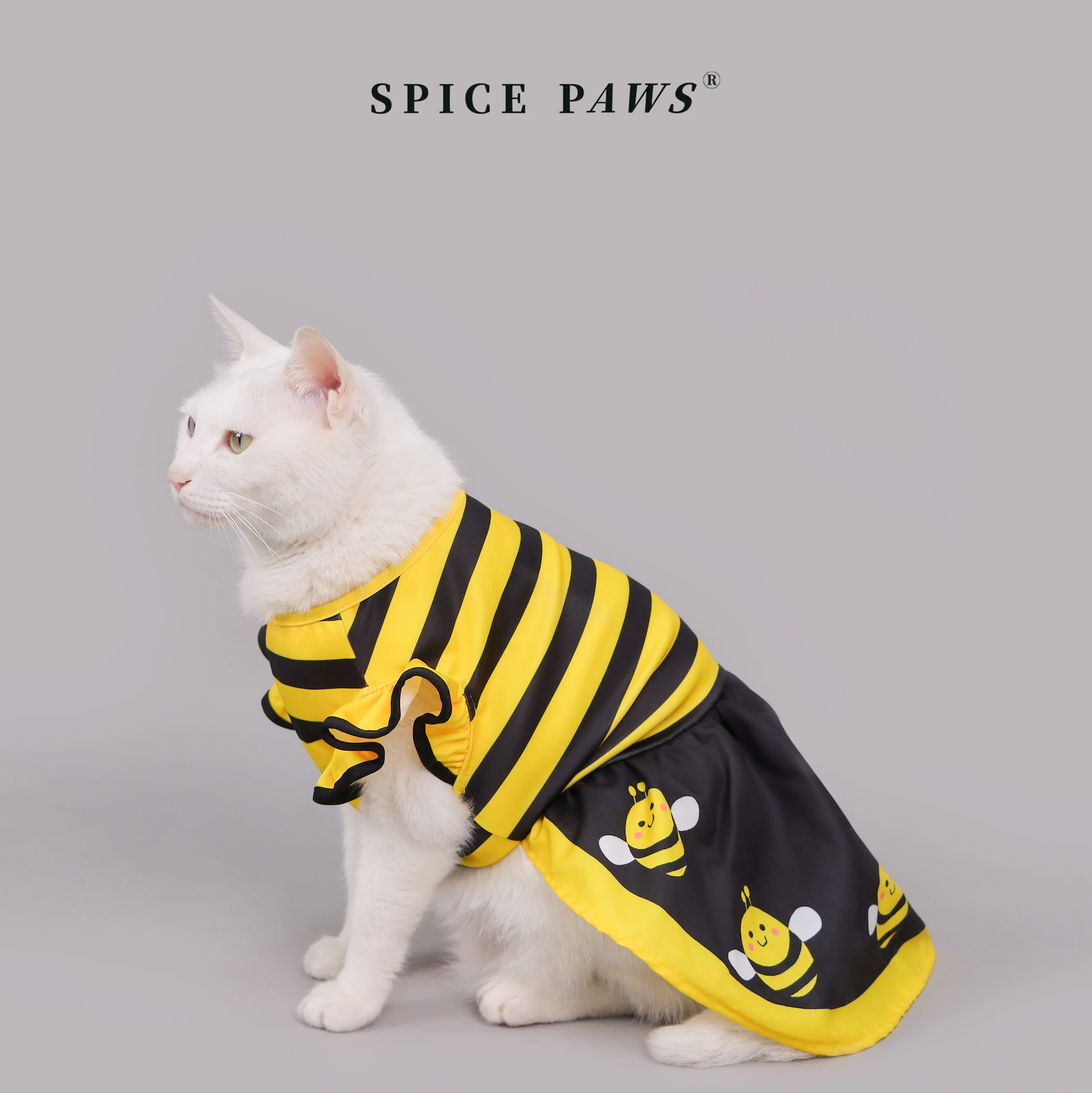 Vestido para perro, abeja bonita, disfraces de abeja para mascotas, dibujos animados amarillos, rayas de abejorro, perro, gatito, gato, cachorro, ropa para mascotas para fiesta de Halloween - imagen 5