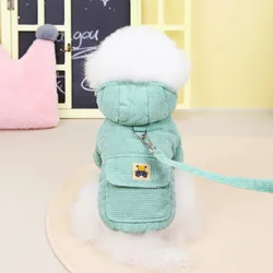 Chaleco térmico para perros pequeños con estampado conejo invierno