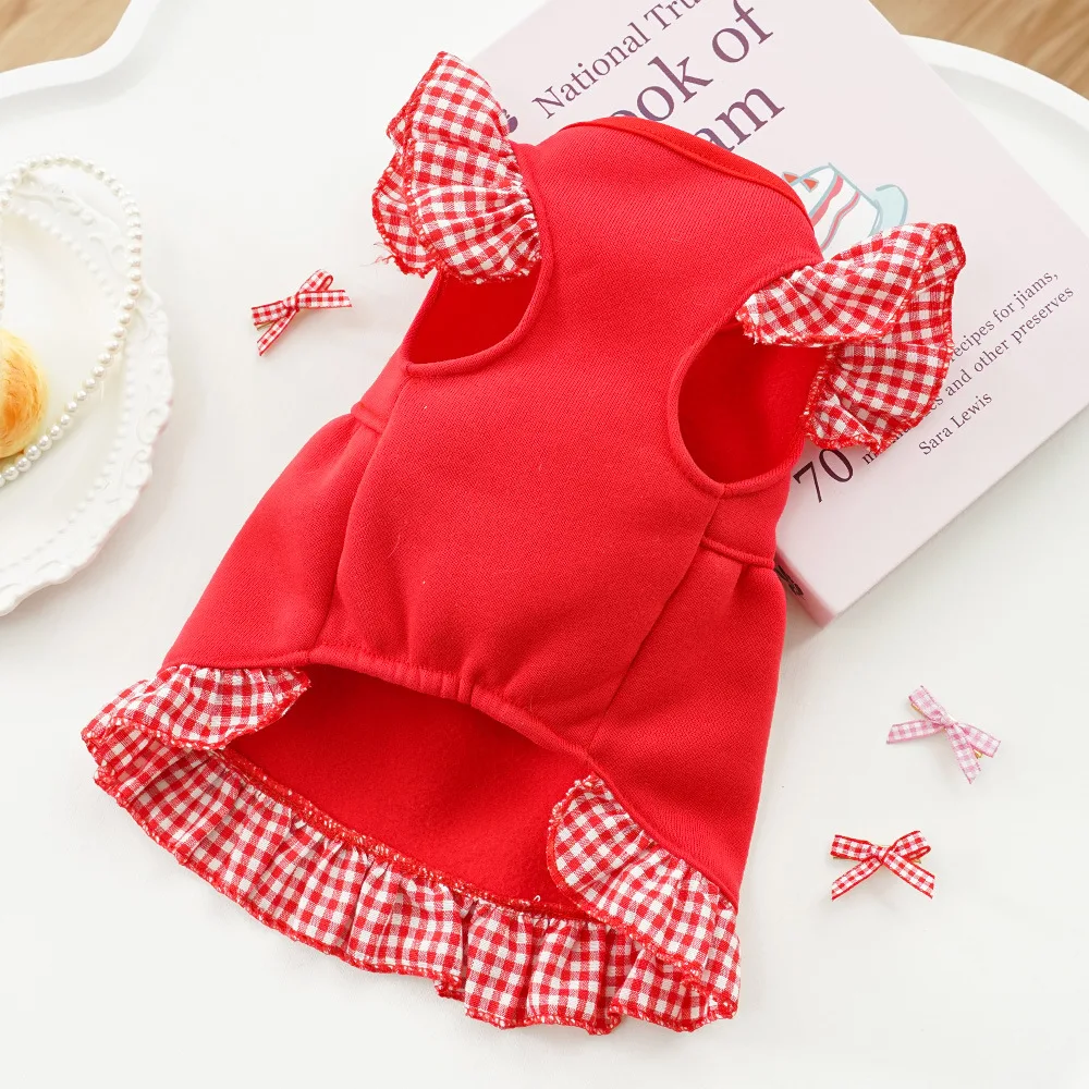 Vestido con capucha y lazo para perros hembra Shih Tzu - imagen 3