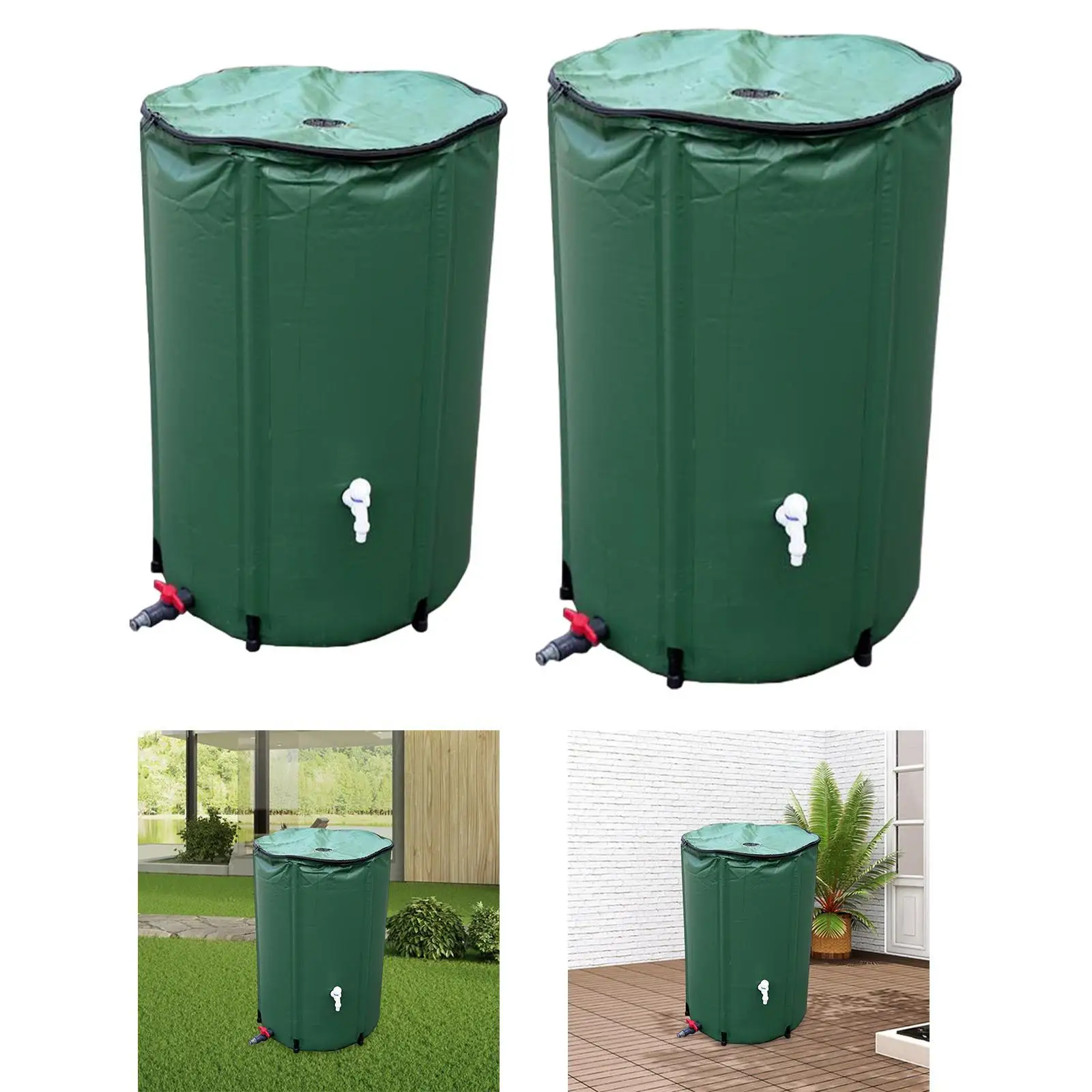 Tanque de almacenamiento de agua de lluvia plegable con Kit de desbordamiento, contenedor de recolección de agua, sistema de recolección - imagen 4