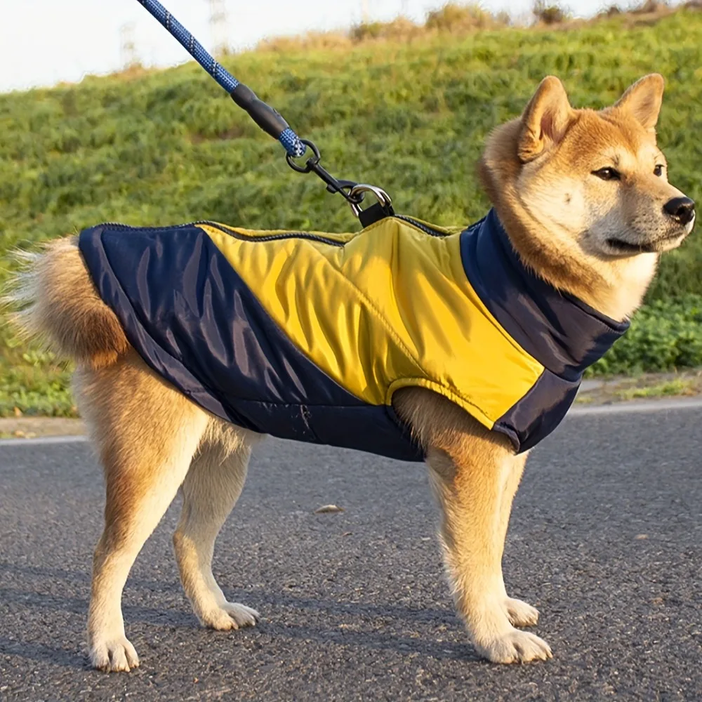 Abrigo de invierno para perros, chaqueta impermeable para perros, abrigos para mascotas a prueba de viento para perros grandes, abrigos forrados de lana térmica para caminar en clima frío - imagen 2