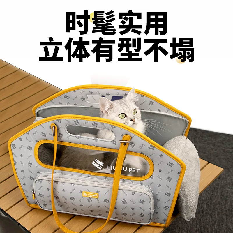 Bolsa para caminar para mascotas, bolsas para gatos, para salir, portátil, transparente, cruzada, transpirable, ligera, suministros para gatos - imagen 2